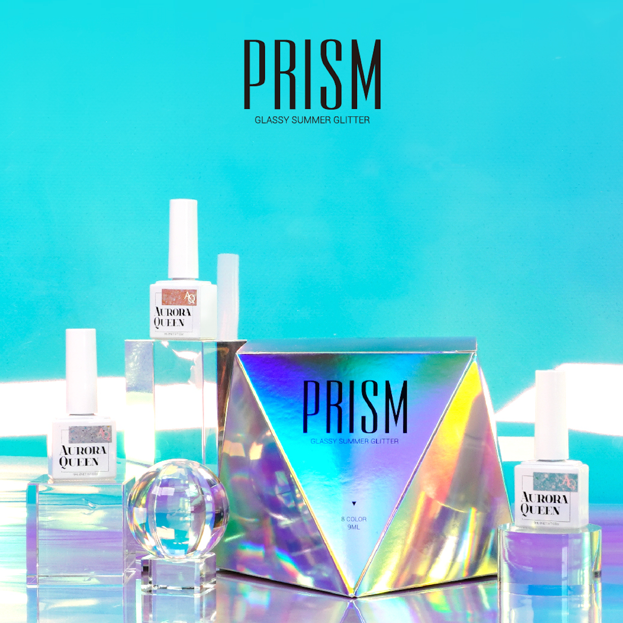 Aurora Queen Prism Collection – holographic shimmer gel polishes
