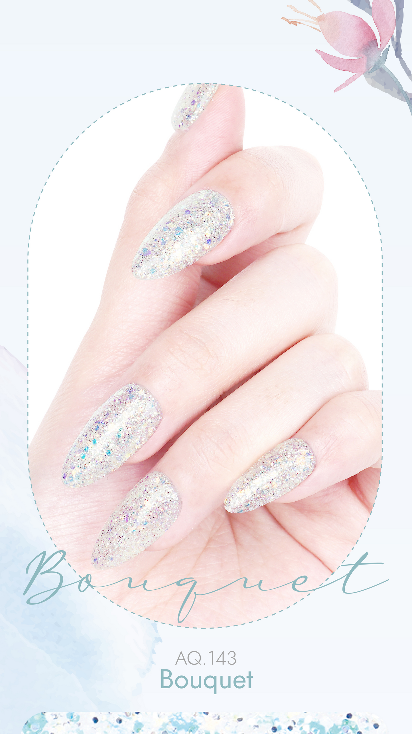 Bouquet – soft silver pastel polish with floral inspiration