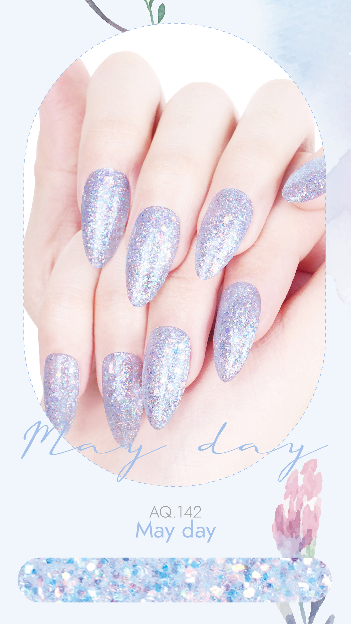 Mayday – icy blue shimmer polish with pastel finish