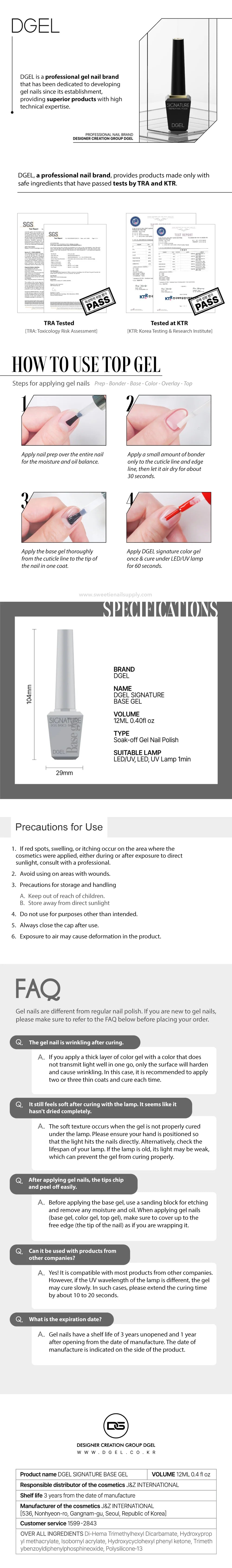 DGEL Signature Base Gel – high-performance professional base coat for long-lasting manicures