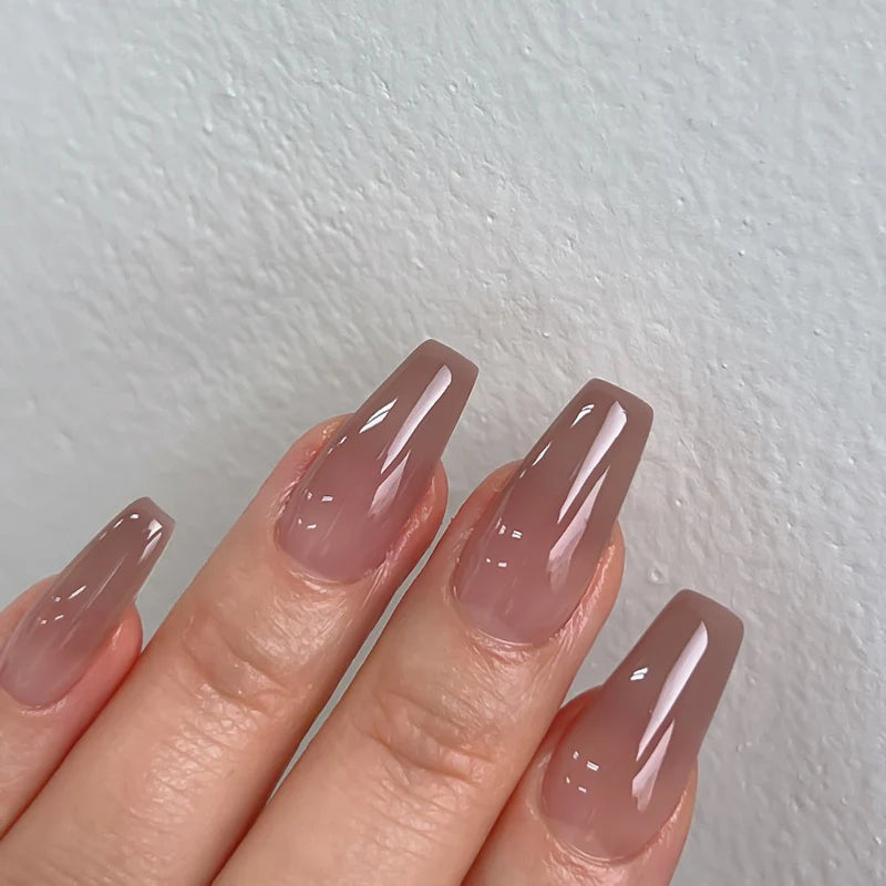 Doi Nudi Copper Syrup Gel – Warm coppery nude syrup gel perfect for autumn-inspired nails