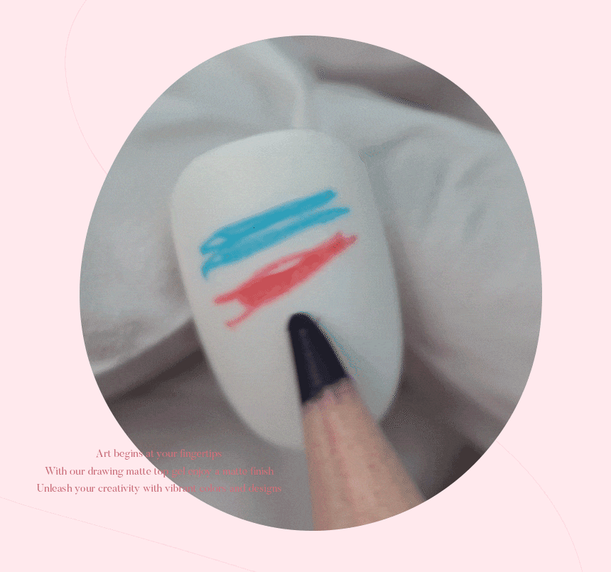 Draw Matte Top Gel – creative matte top gel with smooth, artistic finish