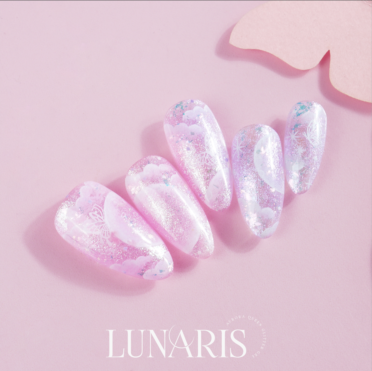 Lunaris celestial nail designs with gem detailing