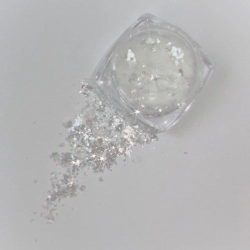 Nailbayo Iceliter Glitter – icy white holographic glitter gel