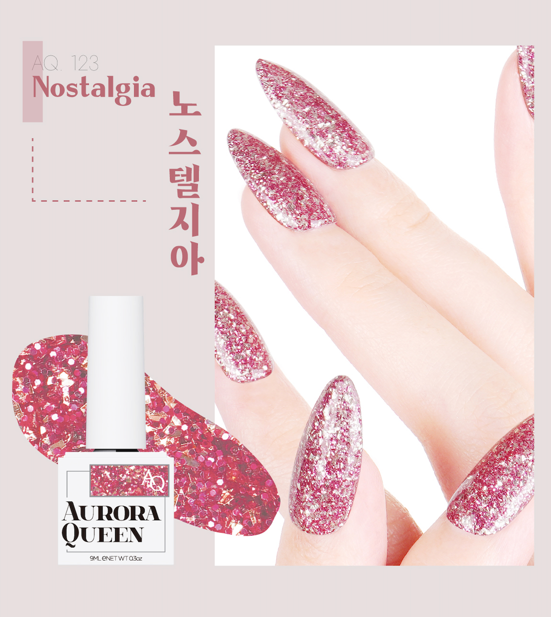 Nostalgia – rich red glitter polish with retro vibes