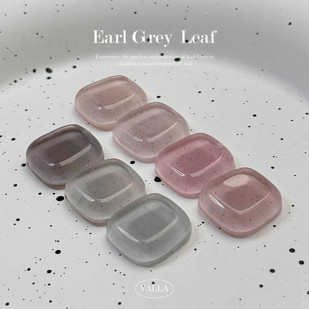 Complete swatch chart featuring elegant, wearable muted tones from the Earl Grey Leaf set.