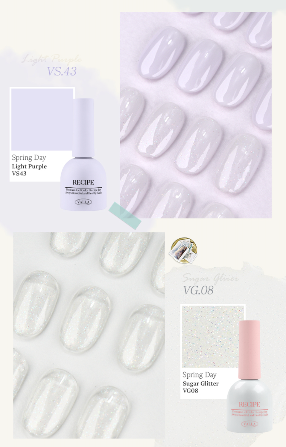 Puple and White-based polish breakdown with full swatch and bottle close-up.