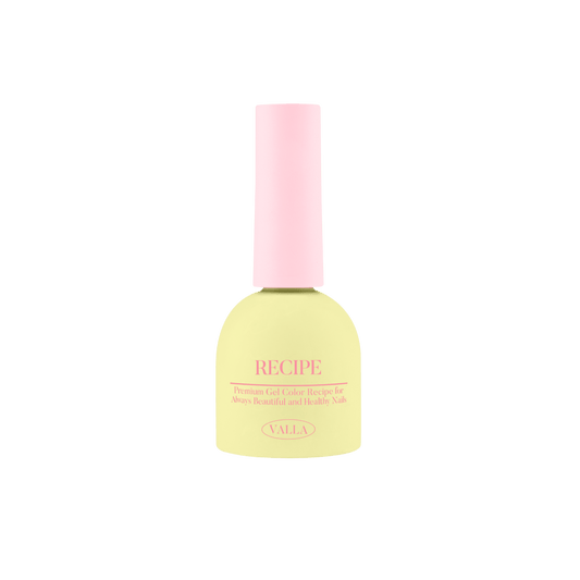 Bottle with pink cap and yellow body on a white background