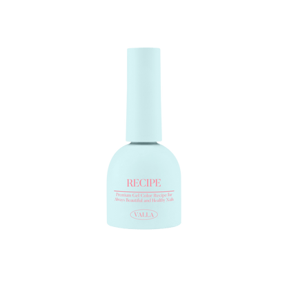 Light blue bottle with 'RECIPE' and 'VALLA' text on a white background