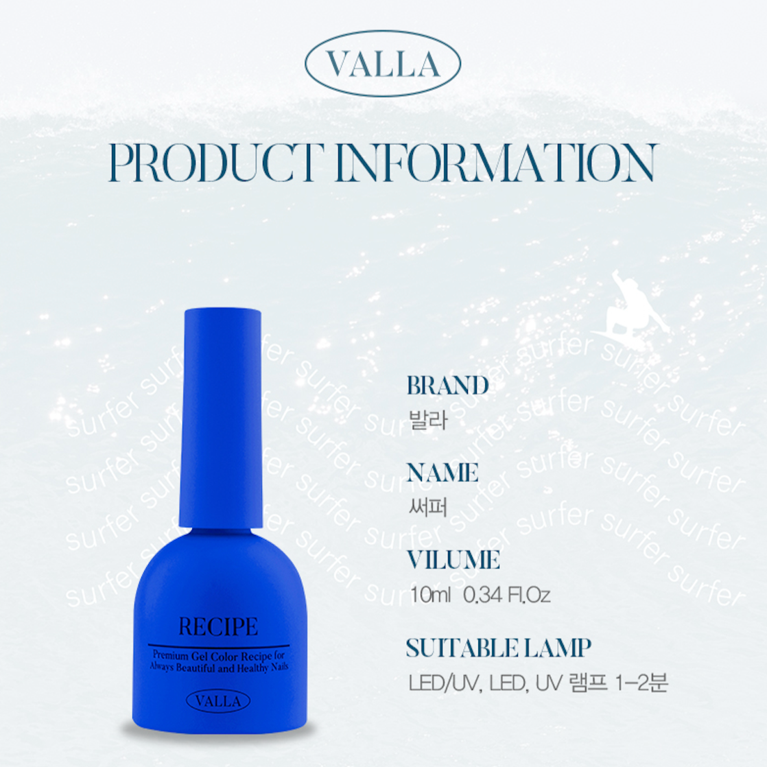 Product description and application compatibility for Valla Surfer collection.