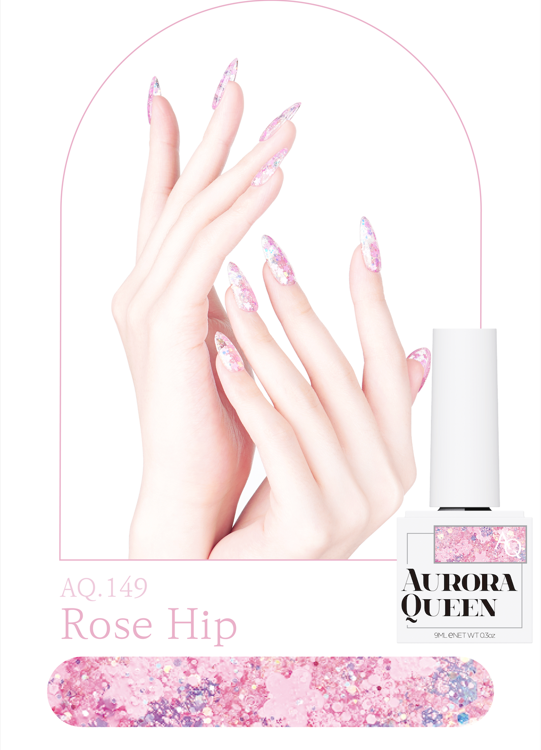 Aroma shade Rose Hip – pink hues with shimmer polish
