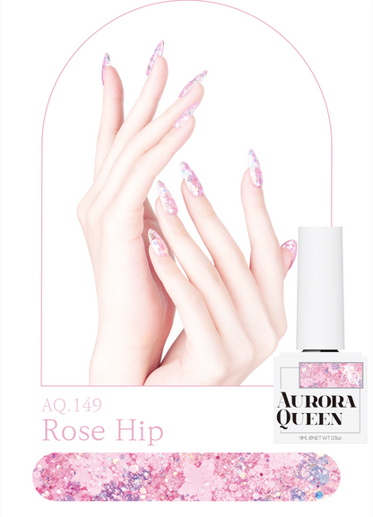Aroma shade Rose Hip – pink hues with shimmer polish
