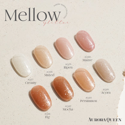 Mellow Glitter Collection – natural stone inspired gel palette
