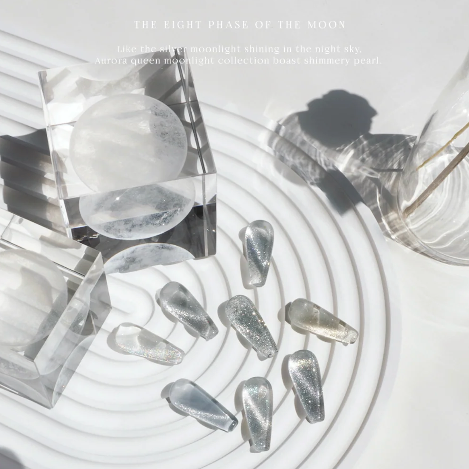 Moonlight Collection – silver-toned shimmer gel inspired by moon phases