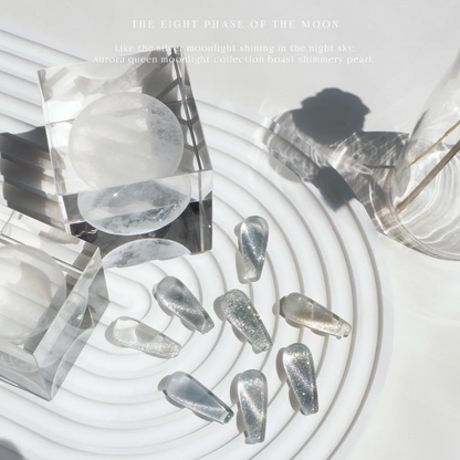 Moonlight Collection – silver-toned shimmer gel inspired by moon phases