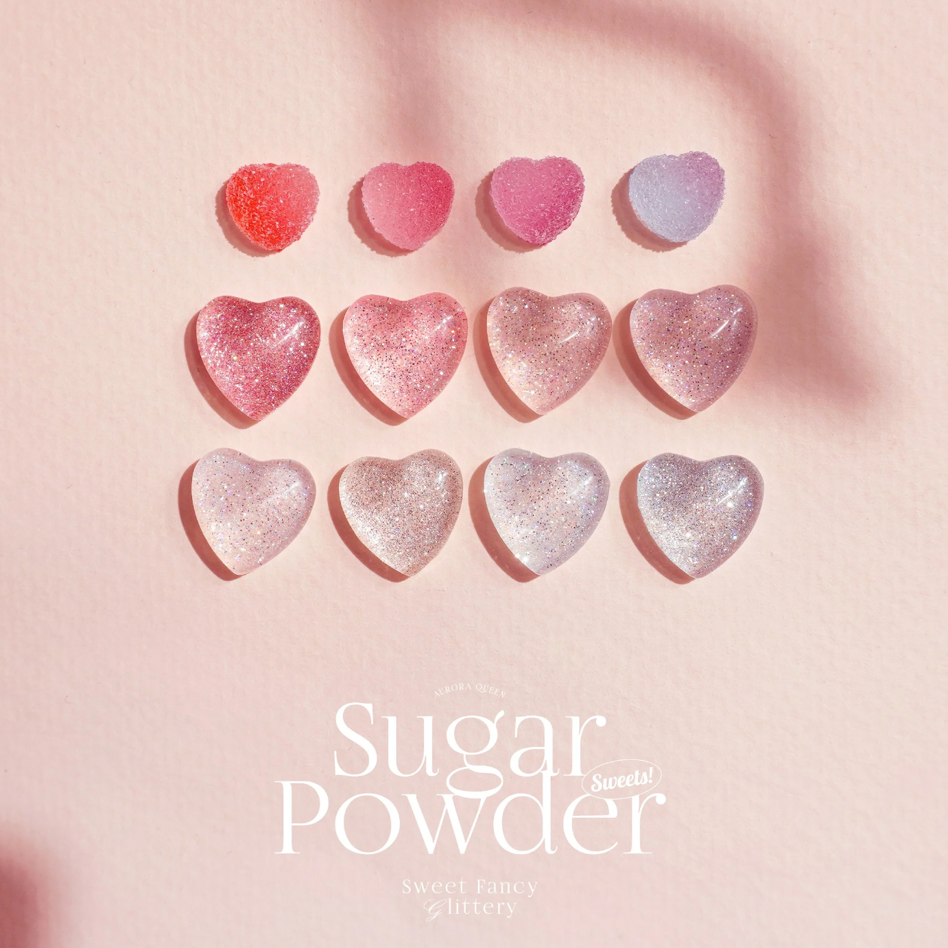 Sugar Powder heart swatches 
