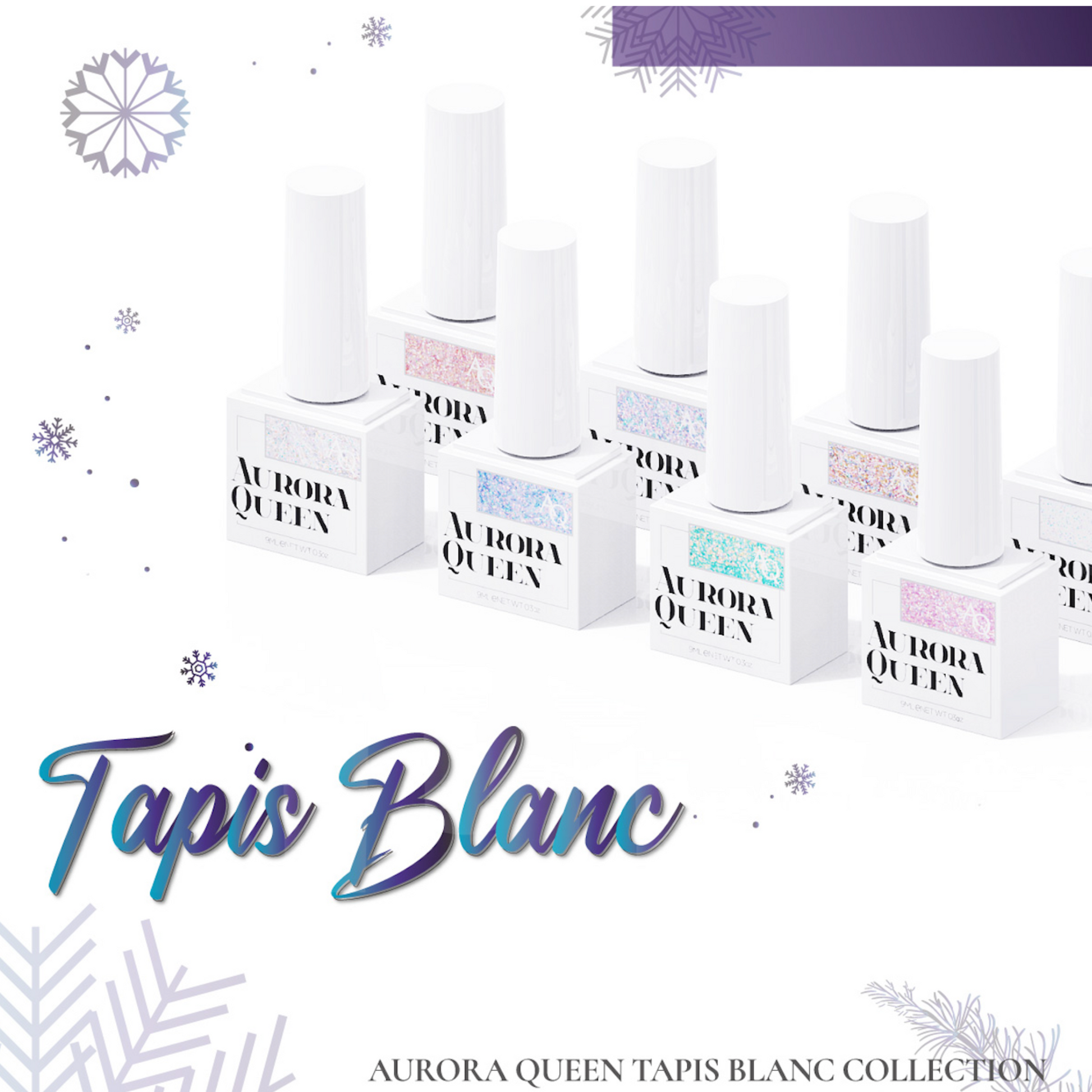 Aurora Queen Tapis Blanc Collection – full glitter gel set