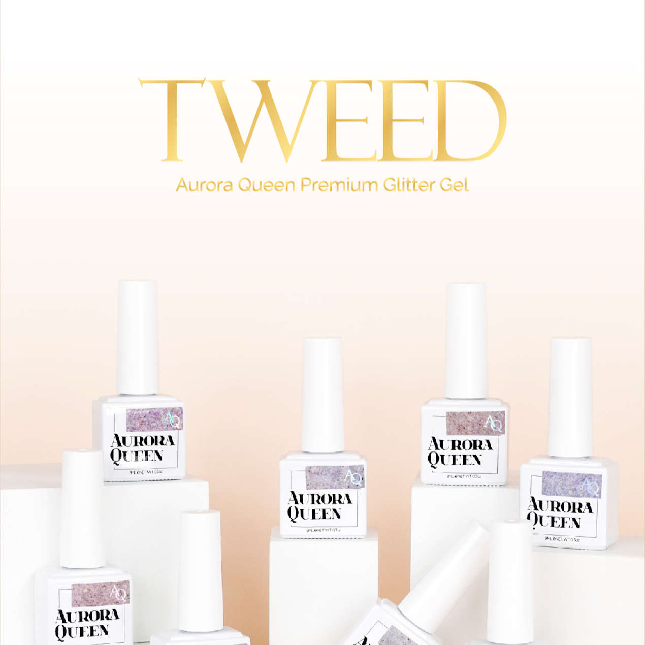 Aurora Queen Tweed Collection – premium glitter gel bottles