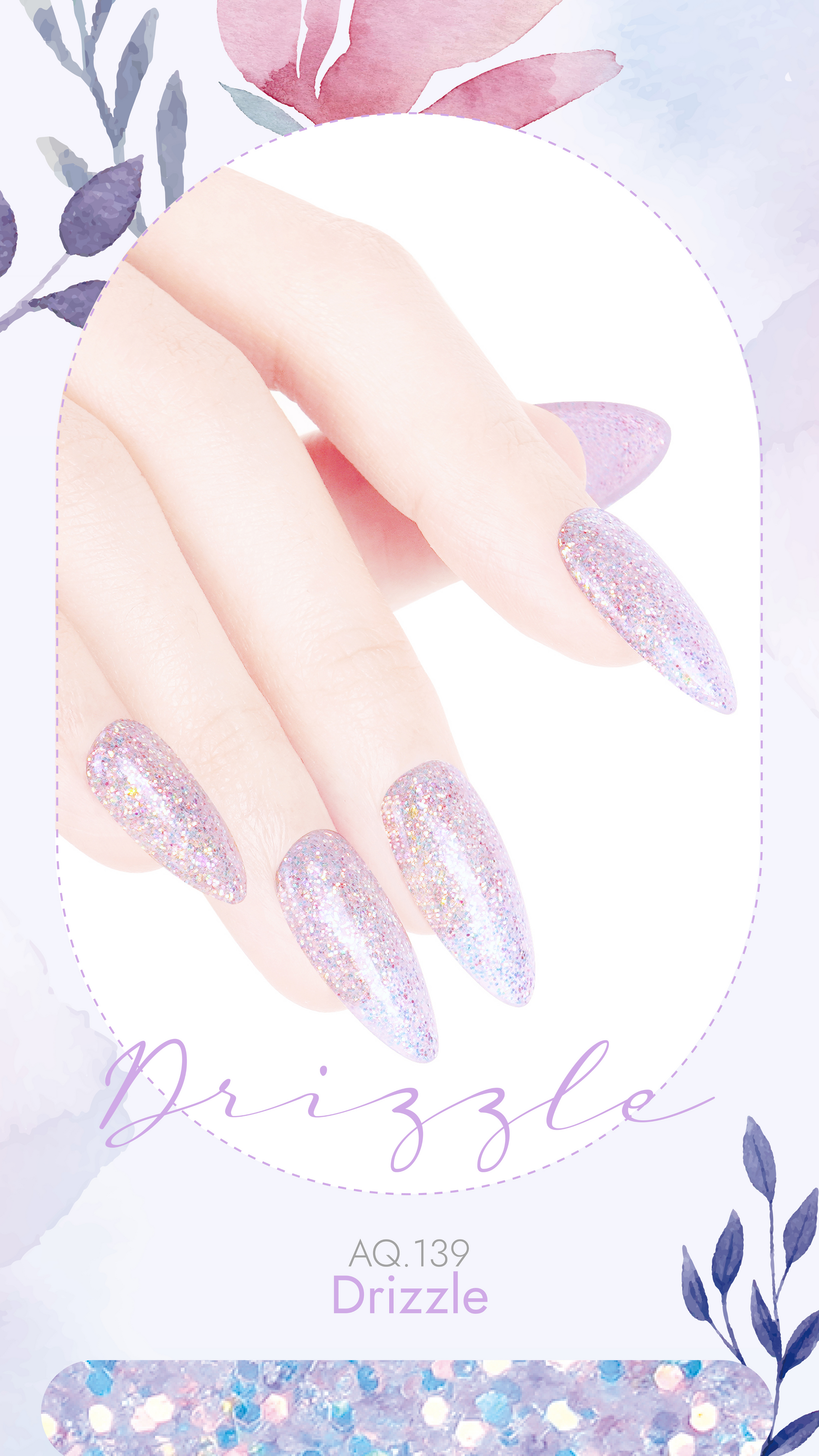 Drizzle – lavender purple glitter shimmer polish