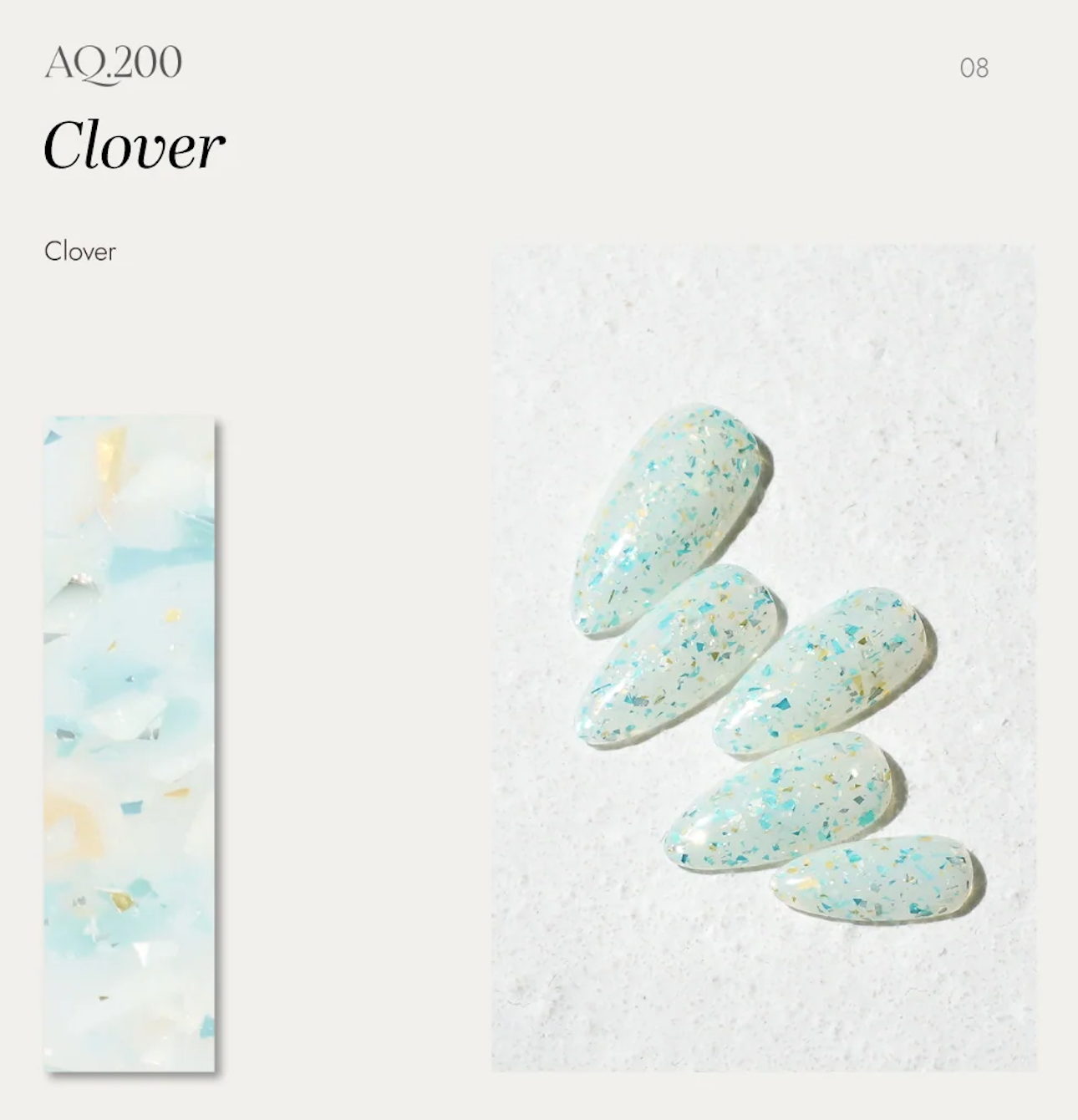 Clover – soft green pastel glitter polish