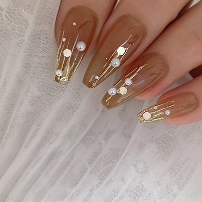 Doi Nudi Sepia Syrup Gel – Deep coffee-toned syrup gel for warm neutral nail designs