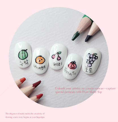 Draw Matte Top Gel – creative matte top gel with smooth, artistic finish