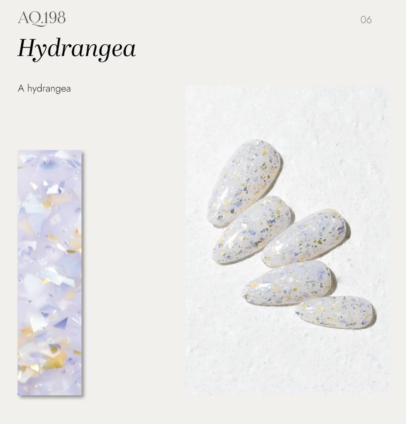 Hydrangea – milky white floral shimmer polish