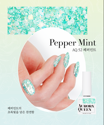 Pepper Mint – mint green sparkle glitter polish