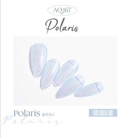 Polaris – icy light blue glitter gel polish