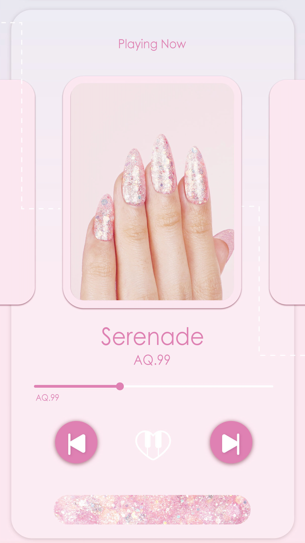 Serenade – soft pink glitter gel polish by Aurora Queen