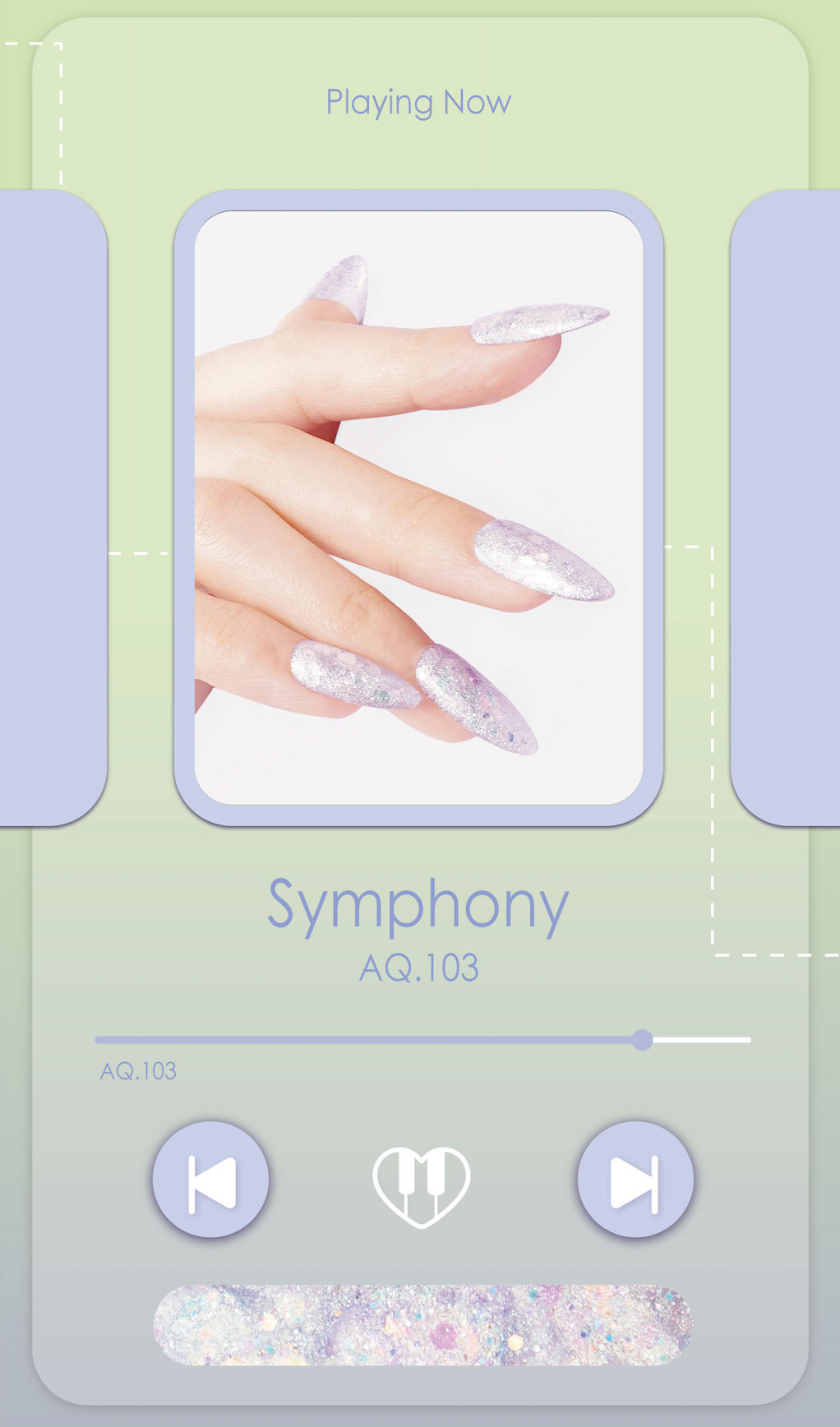Symphony – purple-pink iridescent glitter gel polish