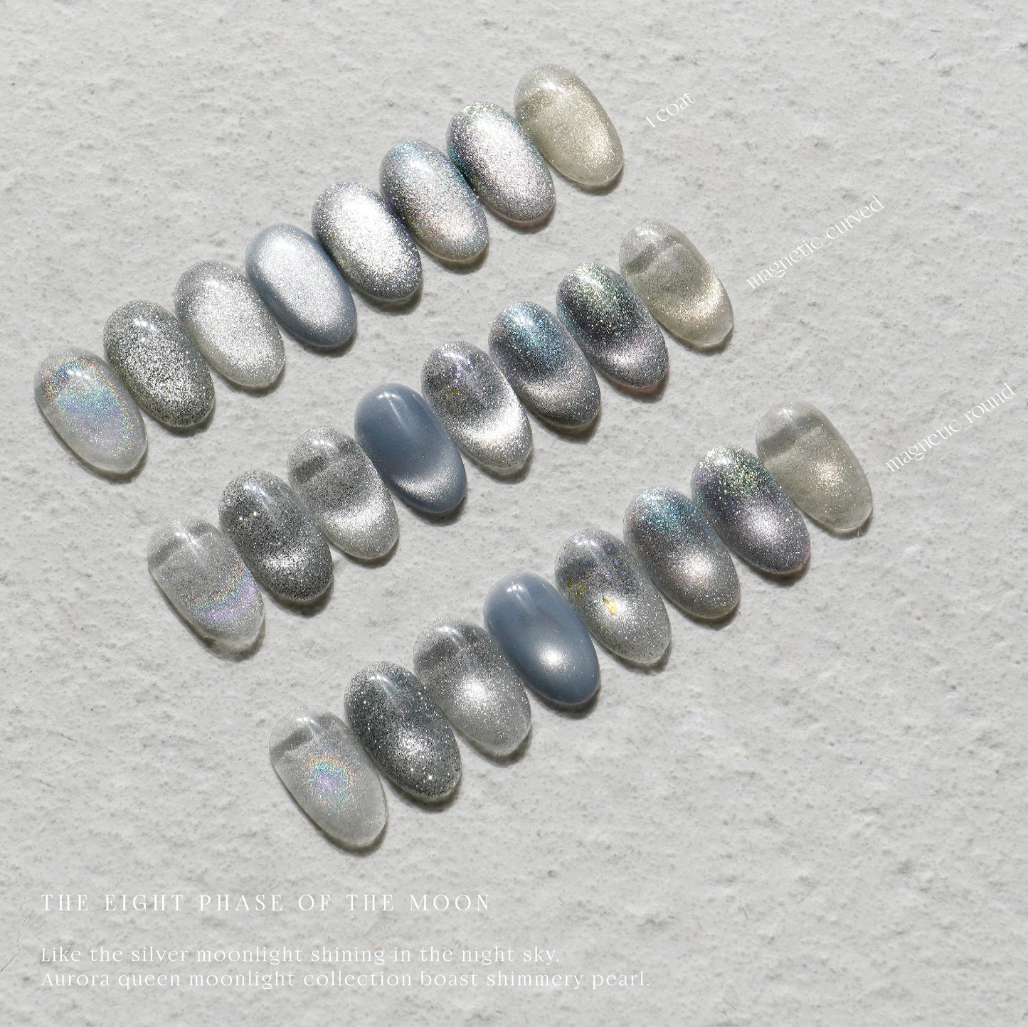 Full shade layout showing all 8 moonlight shades