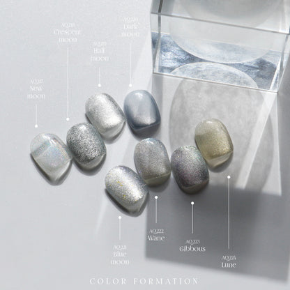 Moonlight Collection swatch chart – from New Moon to Lune