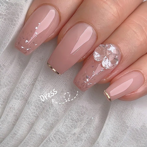 Nailbayo Dress Glitter Gel – soft beige shimmer gel polish