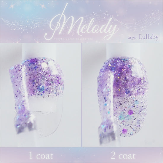 Melody Collection – full grid of 8 glitter gel shades