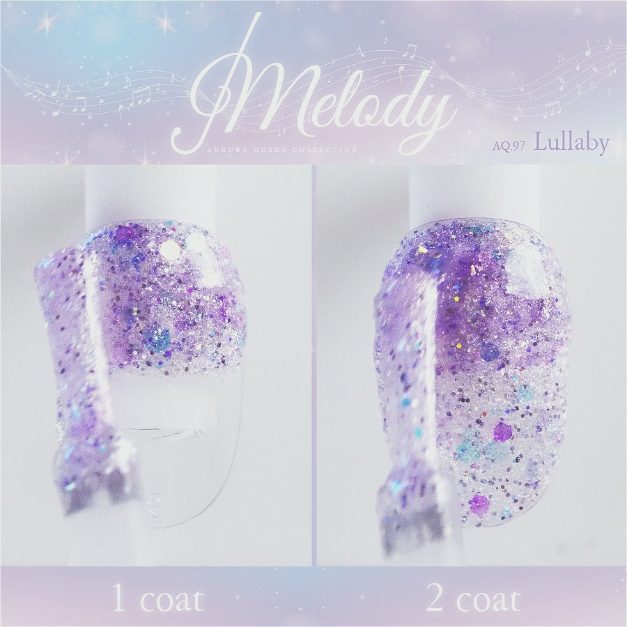 Melody Collection – full grid of 8 glitter gel shades