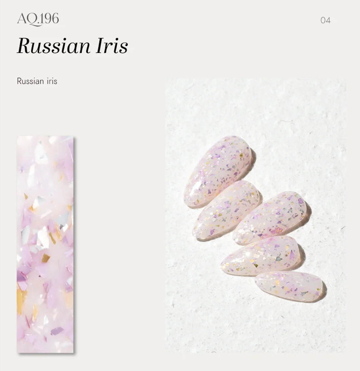 Russian Iris – soft lilac floral glitter gel