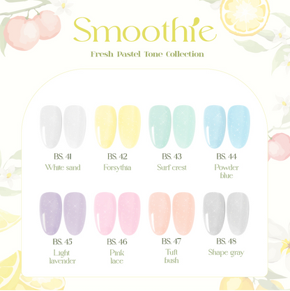 Full pastel shade names and codes for Smoothie gels