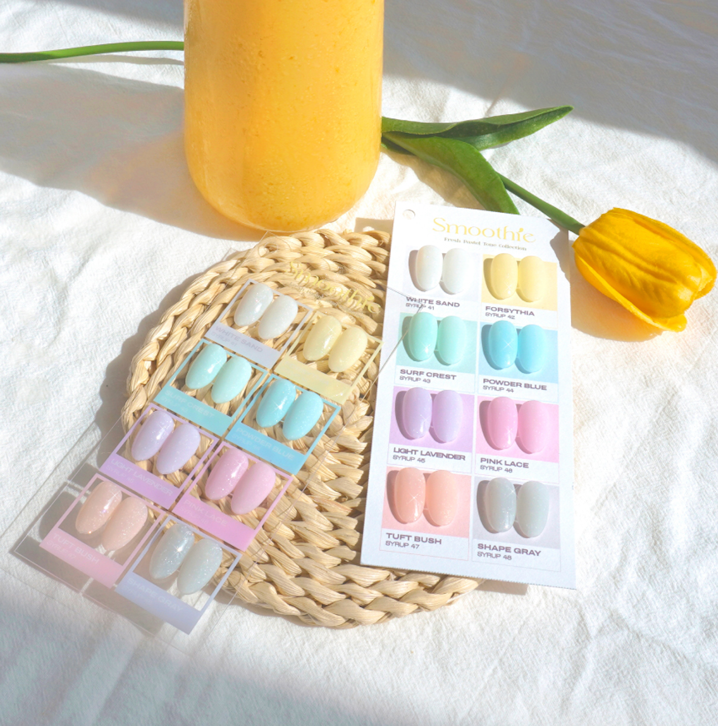 Smoothie swatch sheet – fresh pastel tone collection