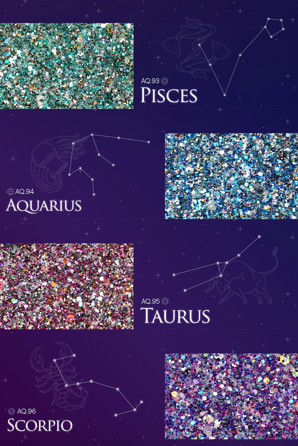 Stella zodiac color chart – Aries, Taurus, Pisces and more