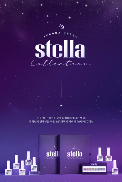 Stella packaging with 8 zodiac glitter gel bottles