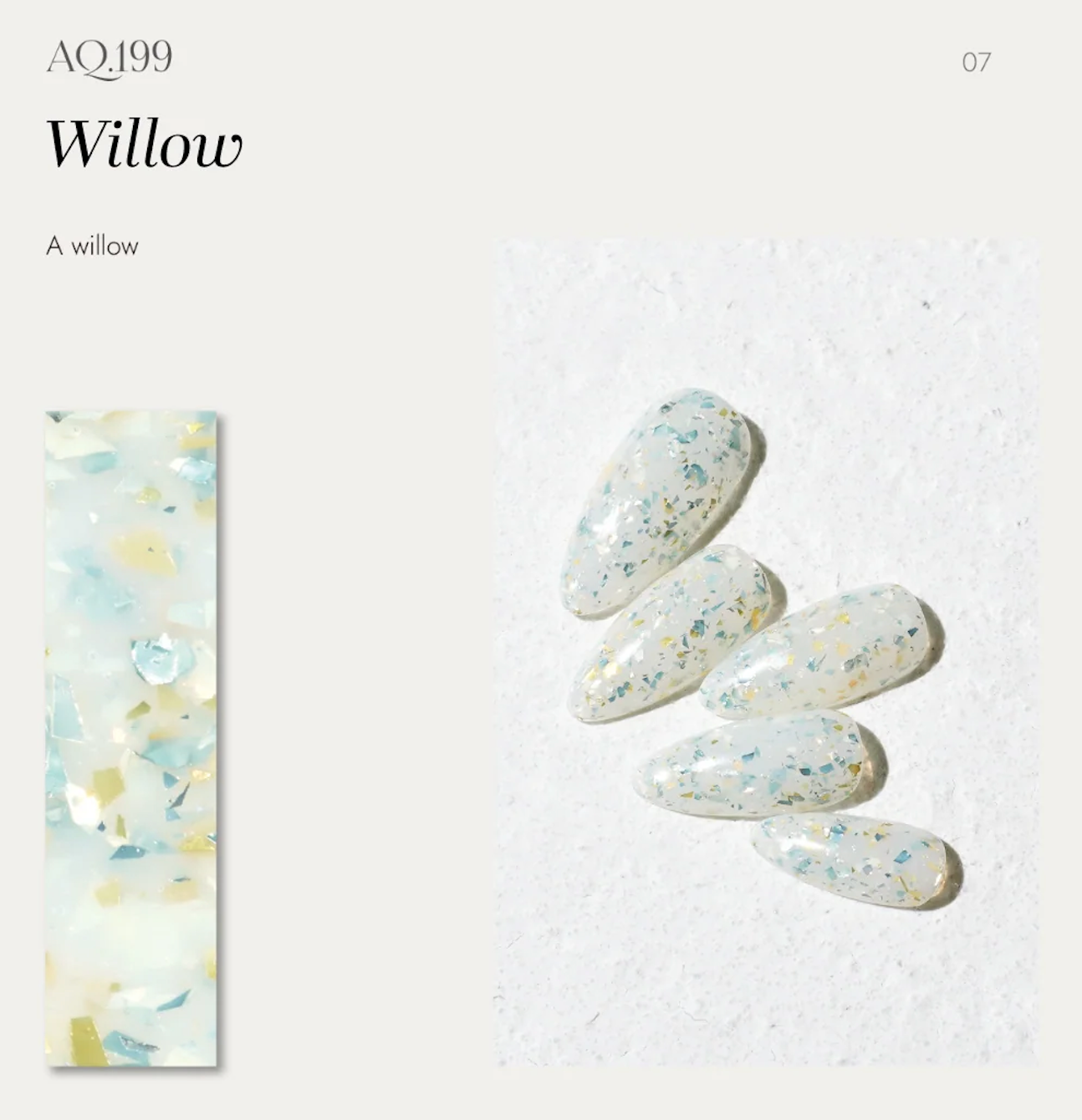 Willow – light blue pastel floral gel polish